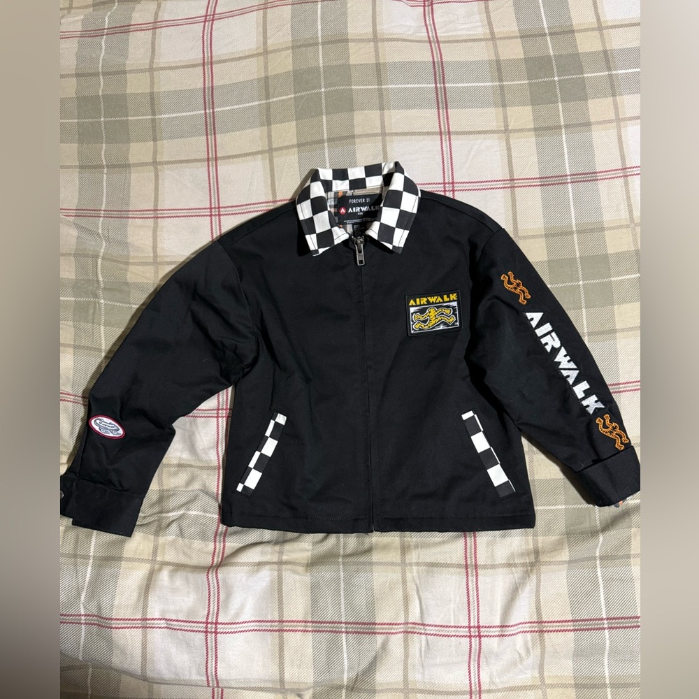 Forever 21 Airwalk Black and Checkered Jacket